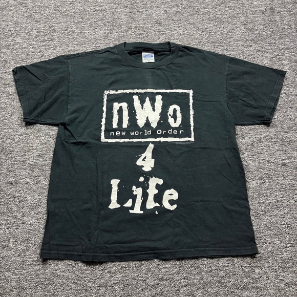Tultex Other - Vintage 1998 Tultex WWF nWo 4 Life Graphic Black T-Shirt Men's Size Large